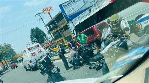 Motociclista De La Ssp Sufre Accidente En La Avenida L Zaro C Rdenas