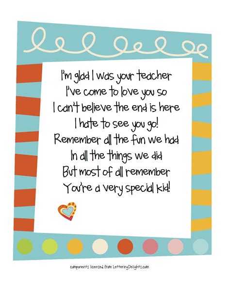 End Of Year Poem Teaching Classroom End Of School Year Preschool