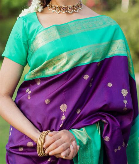 Buy Purple Kanjivaram Silk Saree T