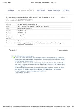 Question Rio Unidade I Estudos Revisar Envio Do Teste Question Rio