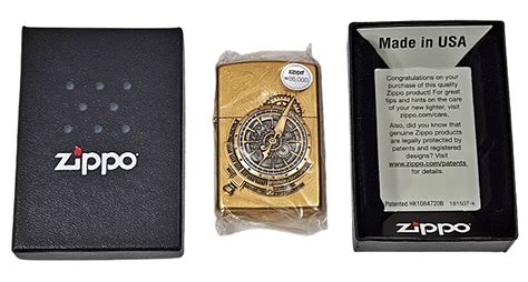 Zippo Steampunk Clock Lighter Genuine Case Pocket Windproof Brass Made