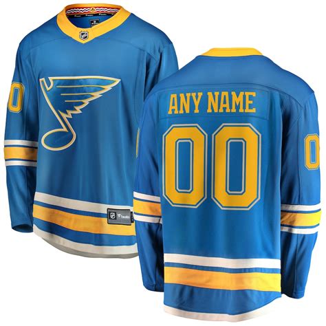 fanatics branded st louis blues youth blue alternate breakaway custom