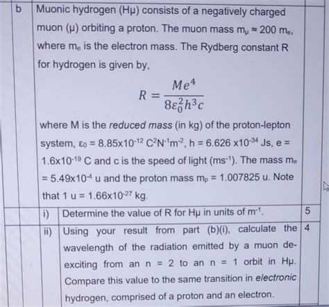 Solved Muonic hydrogen Hμ consists of a negatively charged Chegg