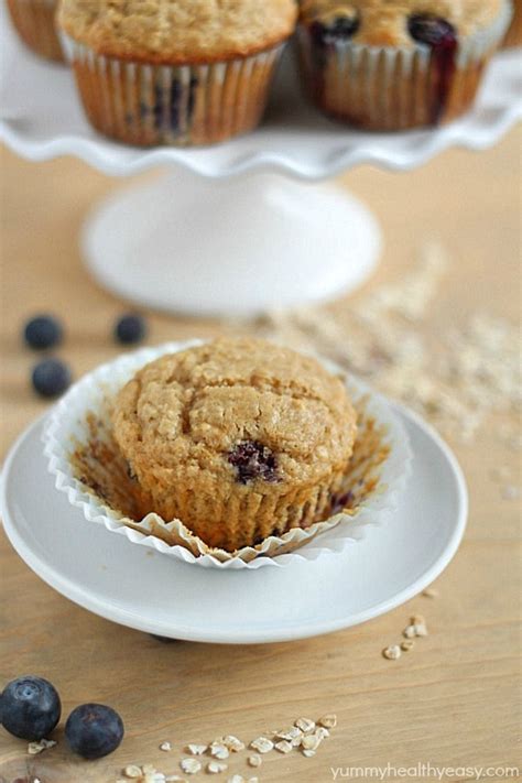 Blueberry Oatmeal Muffins Yummy Healthy Easy