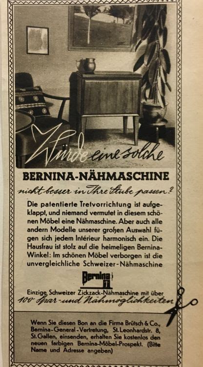 Vintage Reklame Bernina N Hmaschine Steckborn Kaufen Auf Ricardo