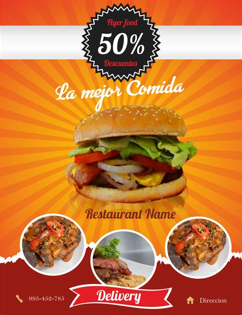 Flyer Fast Food Volantes De Comida Anuncios De Comida Menú De