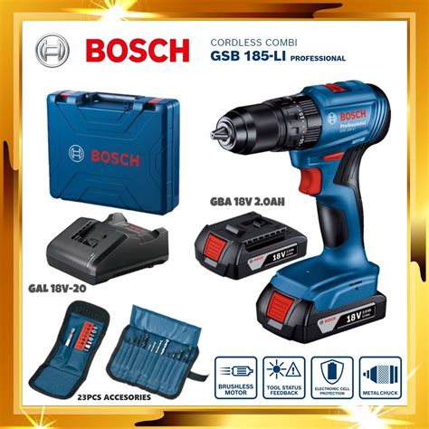 BOSCH GSB185LI Cordless Impact Drill 18V Brushless Motor GSB 180 LI