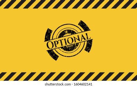 Optional Black Grunge Emblem Yellow Background Stock Vector Royalty