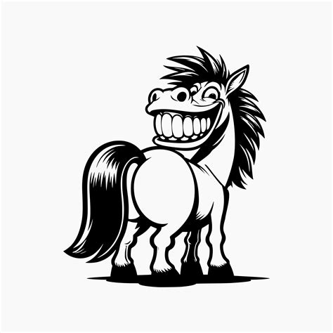 Funny Cartoon Horse From Behind. Svg Png Eps Dxf Cut Files. - Etsy