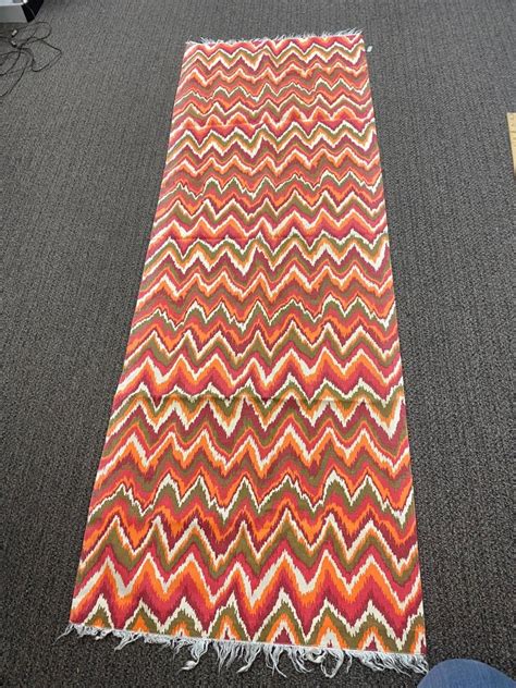 Colorful Vintage Zig Zag Fringed Edge Table Runner