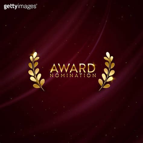 Golden Winner Sparkle Banner With Laurel Wreath Award Nomination