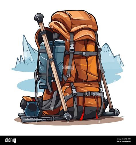 Hiking Backpack Image Cute Camping Backpack Image Isolated Vector