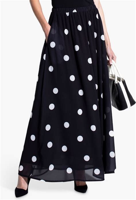 Hotsquash Polka Dot Chiffon Maxi Skirt Shopstyle