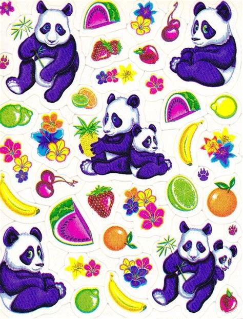 Lisa Frank Panda Fruit Stickers Lisa Frank Cute Panda Sketch Book