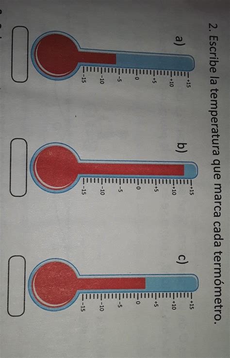 escribe la temperatura que marca el termómetro Brainly lat