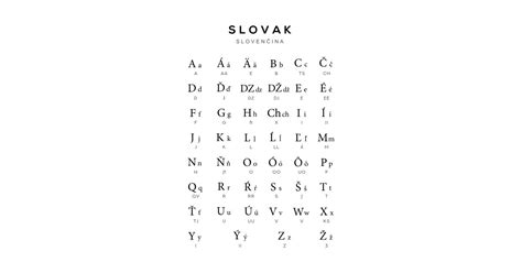 Slovak Alphabet Language Learning Chart, White - Slovakia - T-Shirt | TeePublic