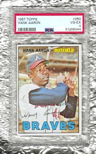 1967 Topps PSA 4 VG EX Hank Aaron 250 Atlanta Braves Milwaukee NEWLY