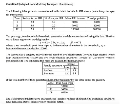 Question 2 Adapted From Modeling Transport Question