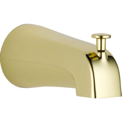 Delta Pull Up Diverter Tub Spout In Polished Brass U1075 Pb Pk The Home Depot