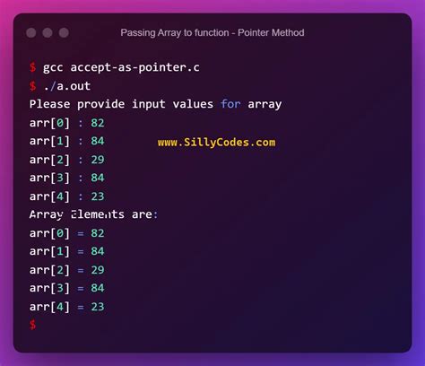 Passing Arrays To Functions In C Language Sillycodes