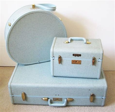 Light Blue S Vintage Samsonite Luggage By Reversechronology