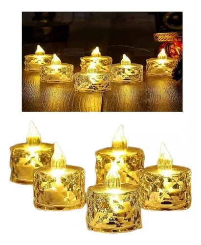 24 Velas Led Electronicas Decorativas Efecto Llama Con Luces Meses