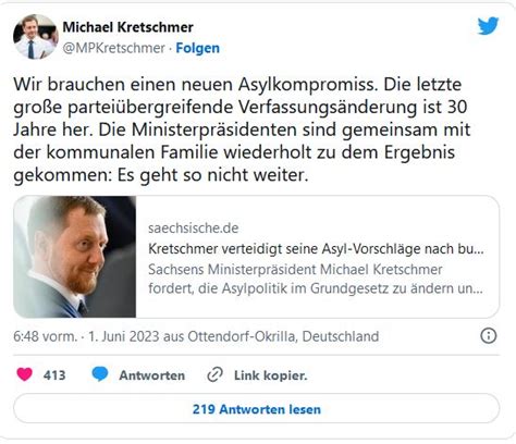 Kretschmer Fordert Migranten Obergrenze Im Grundgesetz