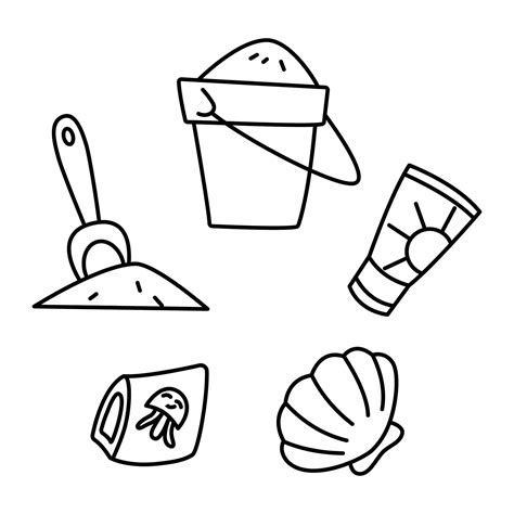 Sand Bucket And Shovel Coloring Page