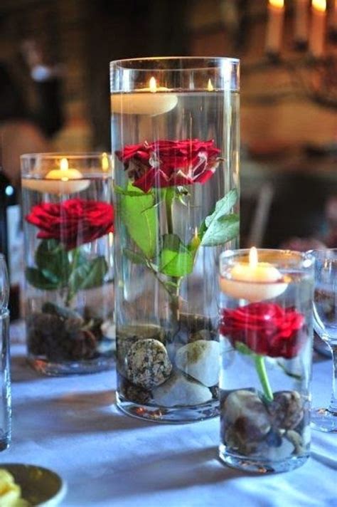 Jarrones De Cristal Boda Con Velas Mesas De Boda Y Centros De Mesa