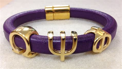 Omega Psi Phi Purple And Gold Leather Bracelet On Storenvy