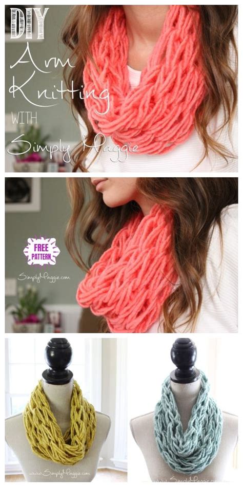 How To DIY Arm Knitted Scarf In 30 Minutes Tutorial Video Arm