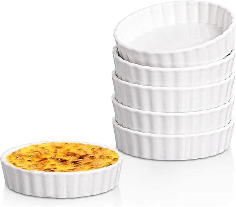 Ramekins 8 Oz Delling Creme Brulee Ramekins Round Fluted Quiche Dishes Tart Pan