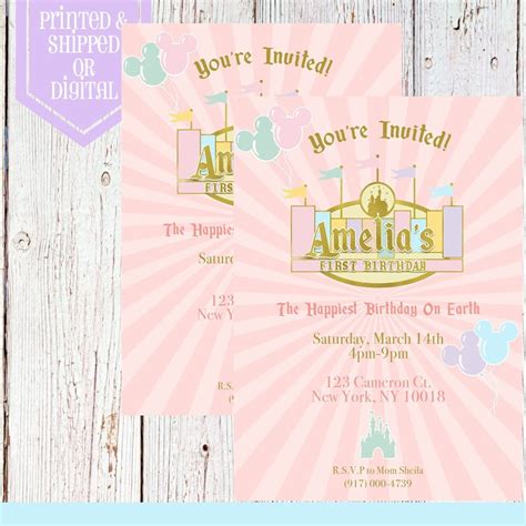 Invitaci N De Disneyland Invitaci N Personalizada Fiesta Etsy M Xico