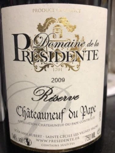 2017 Le Domaine de la Presidente Réserve Châteauneuf du Pape Vivino US