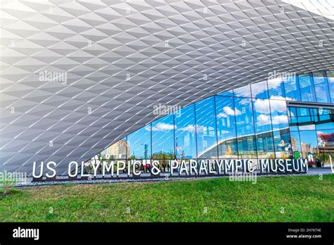 US Olympic and Paralympic Museum facade and exterior. USOPM is a