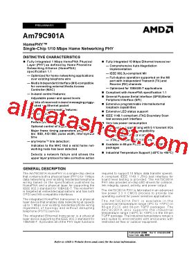 AM79C901AVC Datasheet PDF Advanced Micro Devices