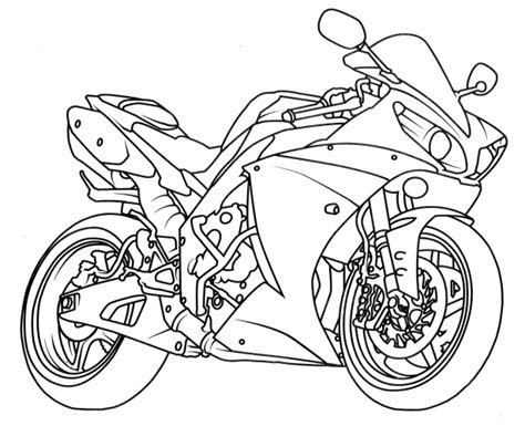 Yamaha R1 Coloring Page Free And Printable