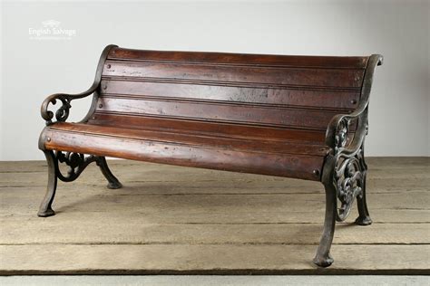 Old Cast Iron And Dark Wood Garden Bench Iron Bench Cast Iron Patio Furniture Wrought Iron