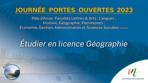 ArtoisTV Formation et vie étudiante Jpo 2023 Etudier En Licence