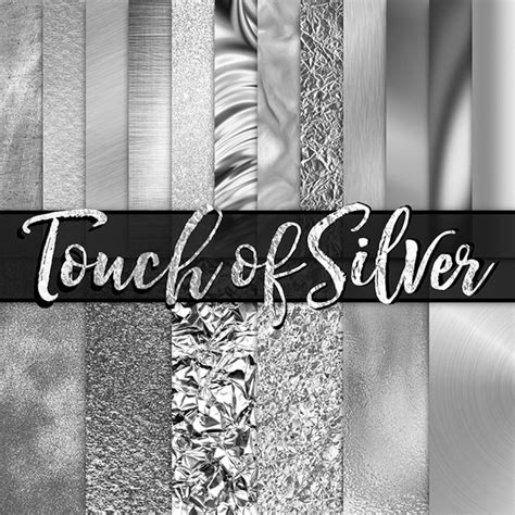 Silver Foil Digital Paper Silver Glitter Silver Foil Fashion Planner ...