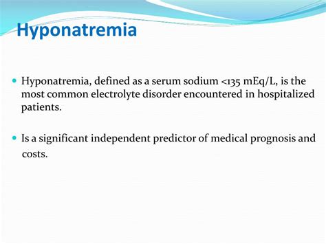 Ppt Hyponatremia And The Emerging Role Of Tolvaptan In Cardiology Powerpoint Presentation Id