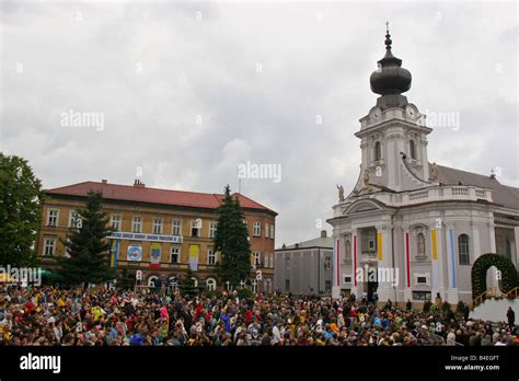Church in Wadowice, Poland , HOmetown of pope "John Paul II Stock Photo ...