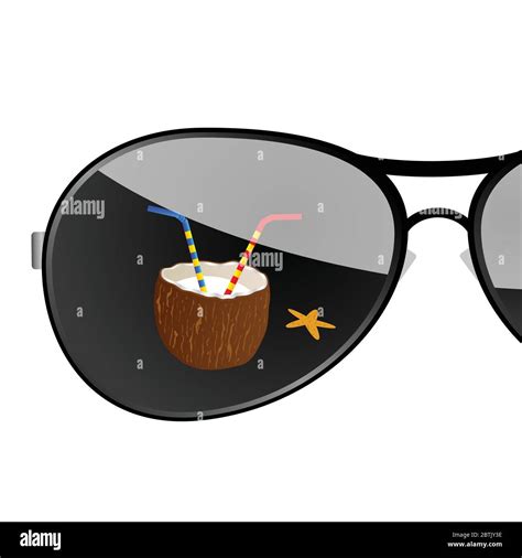 Sunglass With Coconut Art Vector Illustration Stock Vector Image And Art Alamy