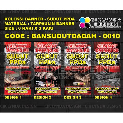 PRE ORDER BANNER 6 KAKI X 3 KAKI SUDUT PPDA DADAH SEKOLAH BAWAH