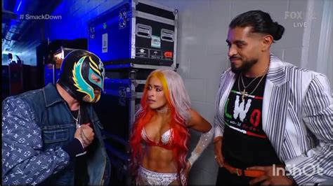 Zelina Vega Santos Escobar Rey Mysterio Backstage Smackdown April