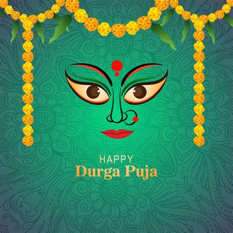 Premium Vector | Happy durga puja festival background design template