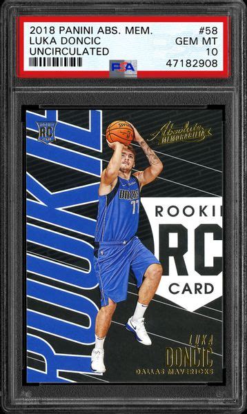 2018 Panini Absolute Memorabilia Uncirculated Luka Doncic Psa Cardfacts®