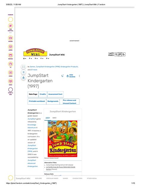 JumpStart Kindergarten (1997) - JumpStart Wiki - Fandom | PDF