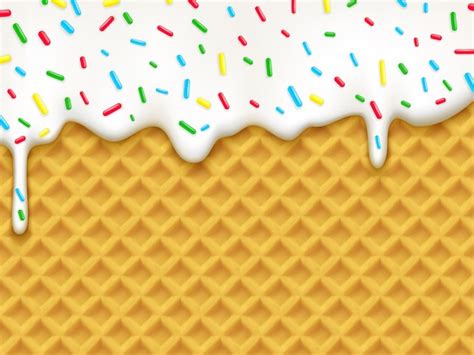 Premium Vector Realistic Vanilla Ice Cream Melt Sprinkles Wafer