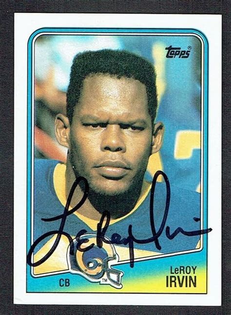 Leroy Irvin Signed Autograph Auto Topps Football Trading Card